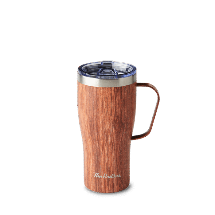 20oz Stainless Steel Travel Mug - Wood - Image 1