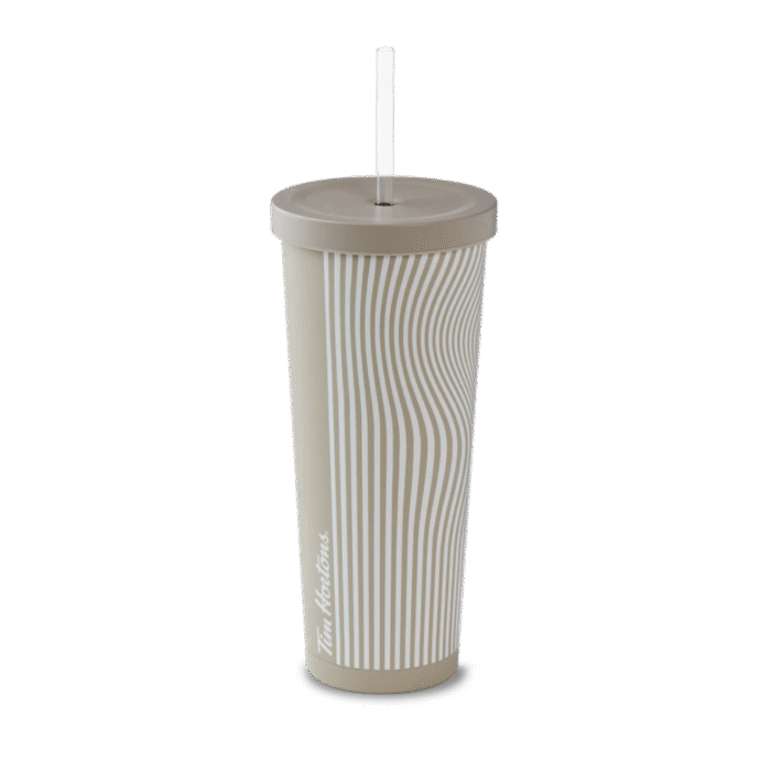 24oz Stainless Steel Straw Tumbler - Beige - Image 1