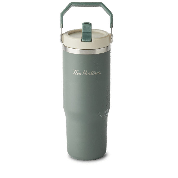 30oz Stainless Steel Top Handle Tumbler - Forest Green - Image 1