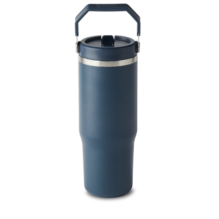 30oz Stainless Steel Top Handle Tumbler - Navy - Image 3