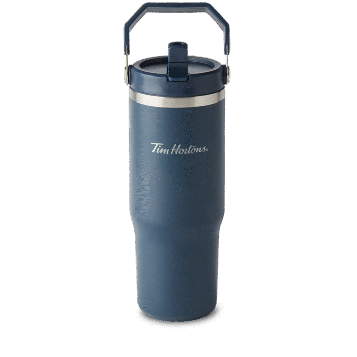 30oz Stainless Steel Top Handle Tumbler - Navy - Image 1