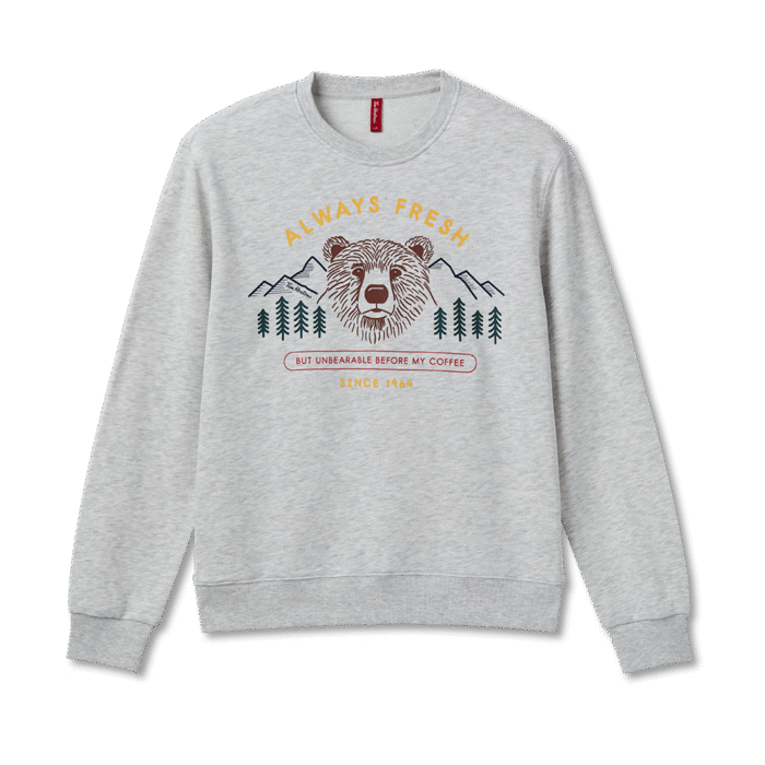 Bear Unisex French Terry Crewneck - Cloud Marl - Image 4