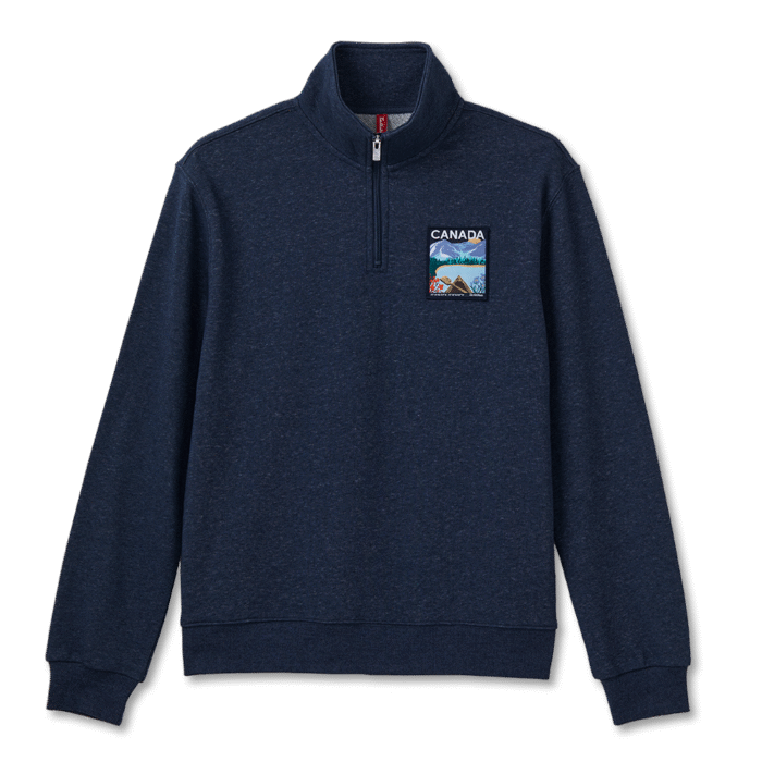 Canada Unisex French Terry Quarter Zip - Navy Marl - Image 7