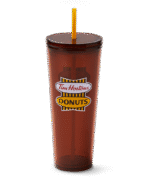 24oz Plastic Straw Tumbler – English Retro Logo