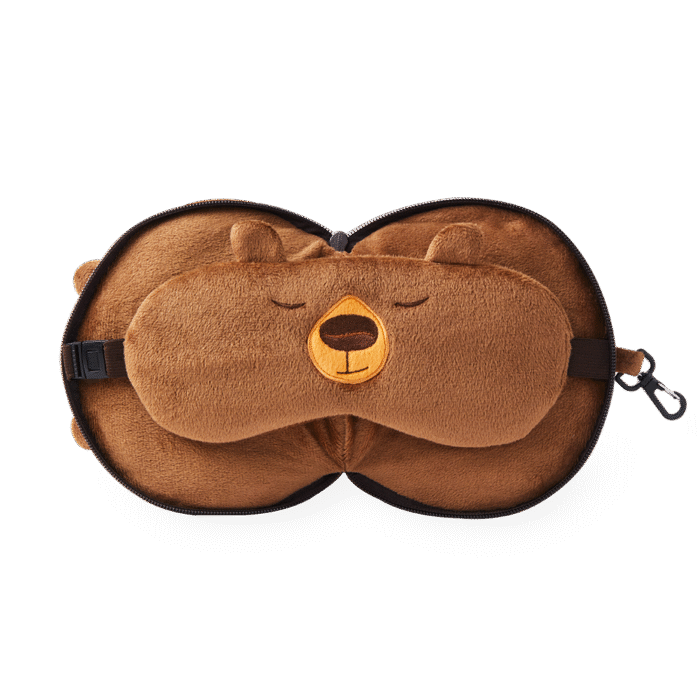 Bear Travel Pillow and Eye Mask Set - Image 2